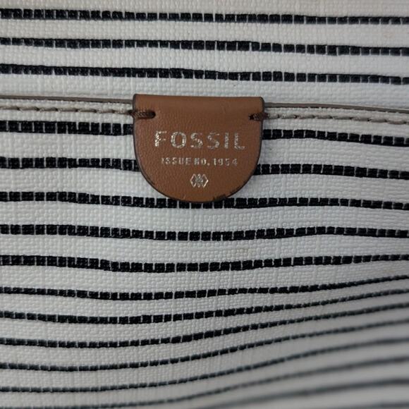 Vintage Fossil Striped Black & White Crossbody Bag - Picture 3 of 8